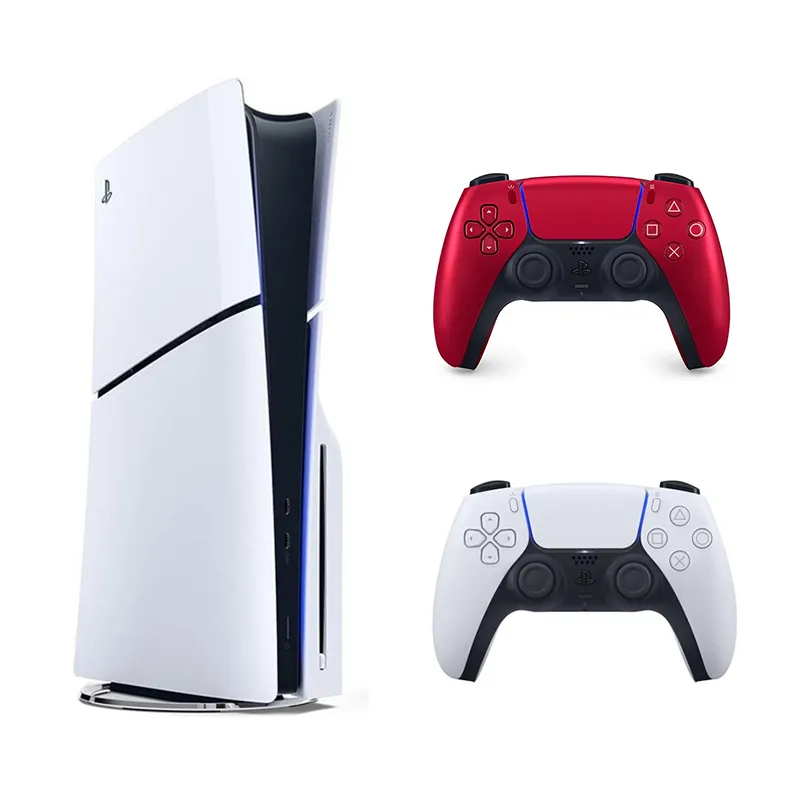 باندل کنسول بازی Playstation 5 Slim نسخه استاندارد + دسته بازی Sony مدل PS5 Dualsense Volcanic Red