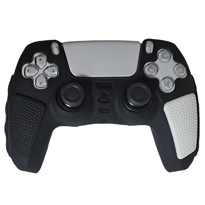 روکش دسته PS5 مدل ضد لغزش مشکی-سفید