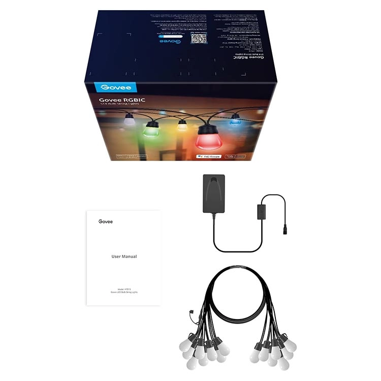 ریسه هوشمند 15 متری گووی Govee RGBIC S14 Bulb String Lights - Thumbnail 1