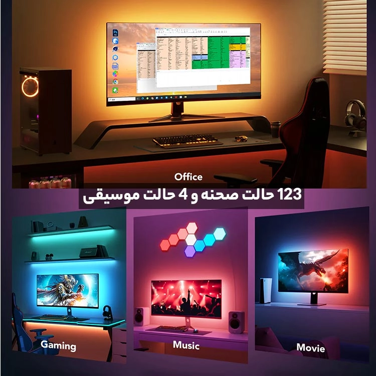 ریسه هوشمند 1.8 متری گووی Govee Gaming Light Strip G1 Monitors سایز 24-37 اینچ - Thumbnail 5