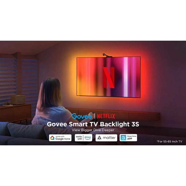ریسه هوشمند 3.8 متری گووی Govee x Netflix Smart TV Backlight 3S سایز 55-65 اینچ - Thumbnail 2