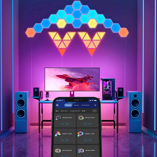 پنل هوشمند روشنایی 10 تیکه Govee Glide Hexa Light Panels - Thumbnail 5