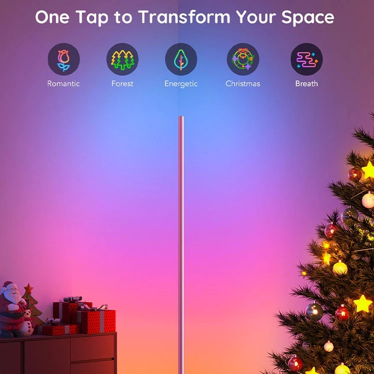 لامپ هوشمند 145 سانتی متری گووی Govee Lyra RGBIC Corner Floor Lamp - Thumbnail 4