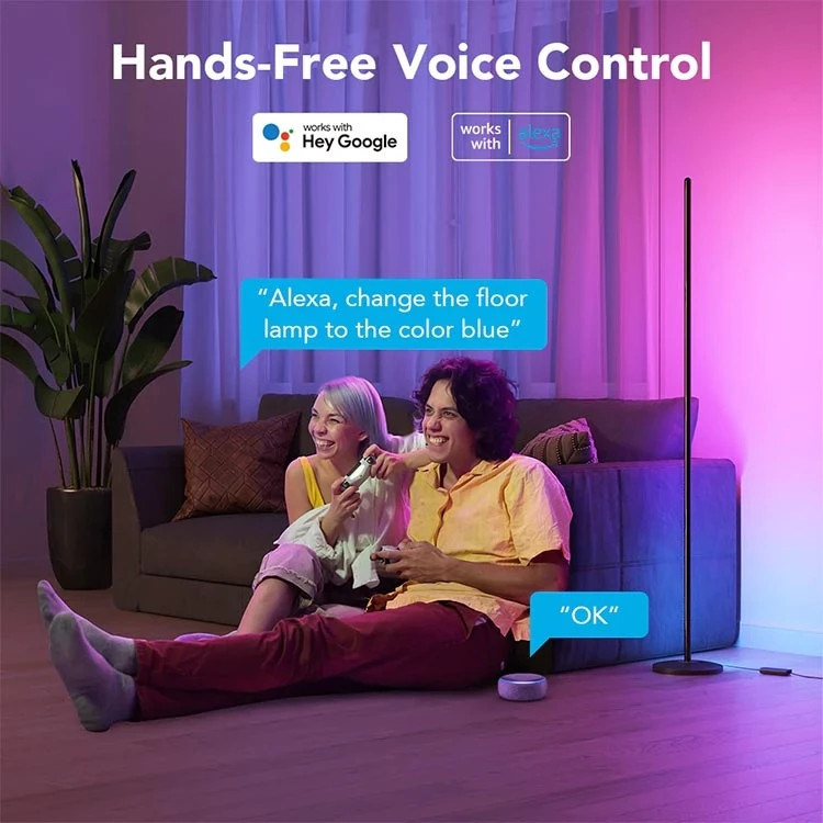 لامپ هوشمند گووی 140 سانتی متری Govee RGBICW Smart Corner Floor Lamp - Thumbnail 5