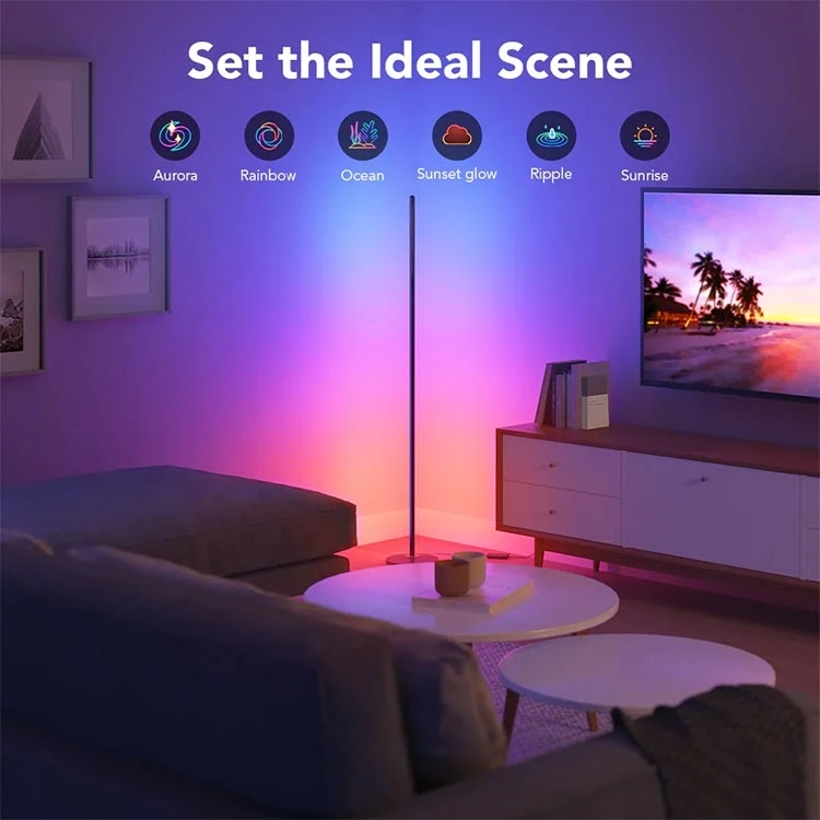 لامپ هوشمند گووی 140 سانتی متری Govee RGBICW Smart Corner Floor Lamp - Thumbnail 6