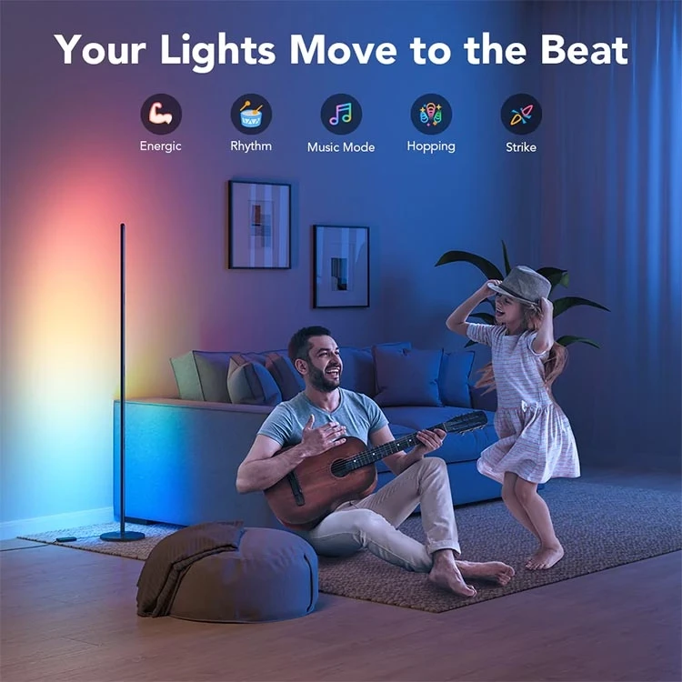 لامپ هوشمند گووی 140 سانتی متری Govee RGBICW Smart Corner Floor Lamp - Thumbnail 7