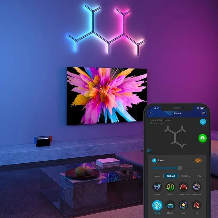 چراغ دیواری هوشمند گووی 7 تیکه Govee Glide RGBIC Y Lights - Thumbnail 3